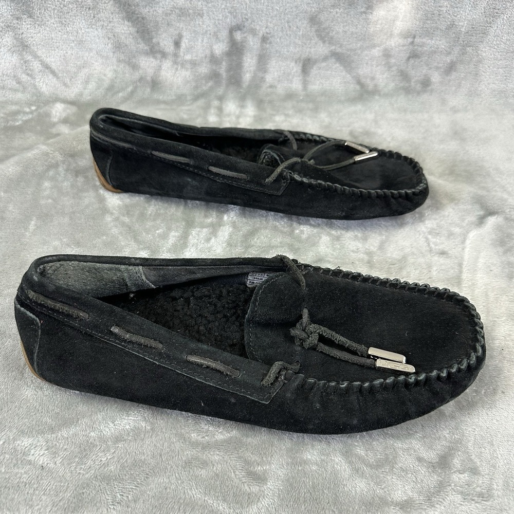 UGG Moccasin Women's 9 Black Slippers Driving Shoes - Picture 4 of 11